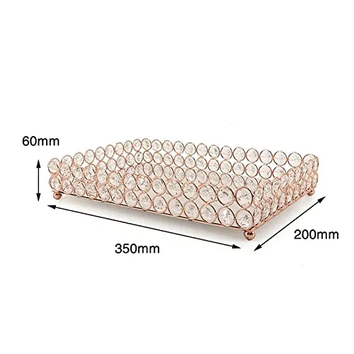 LICHTS Mirrored Fruit Vanity Tray Storage for Wedding Wine Restaurant L Rose Gold