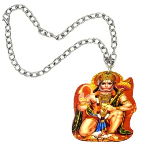 Lord Hanuman Acralic Multicolor Decorative Mirror Hanging
