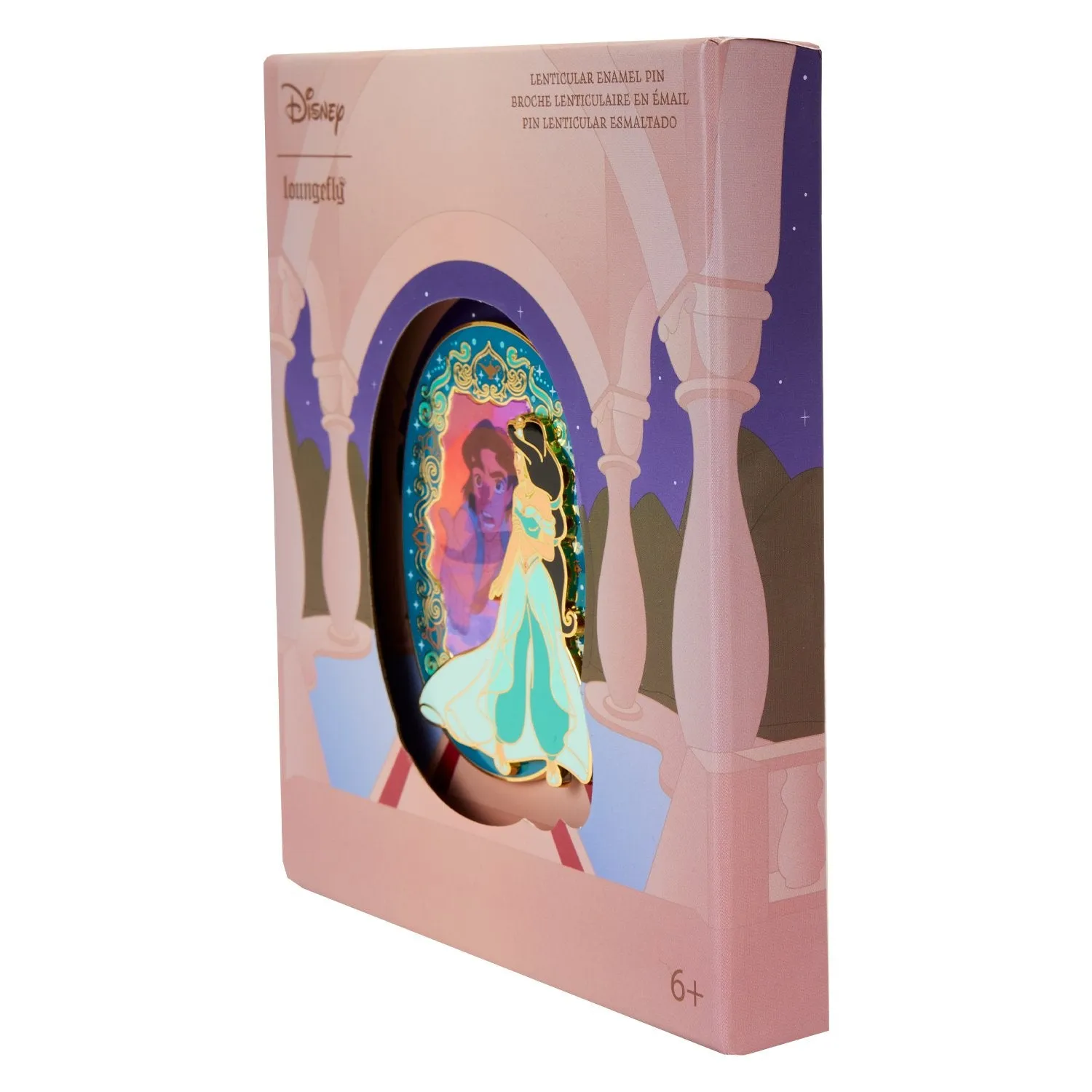 Loungefly Disney Aladdin Princess Jasmine Lenticular 3 Collector Box Pin - Preorder