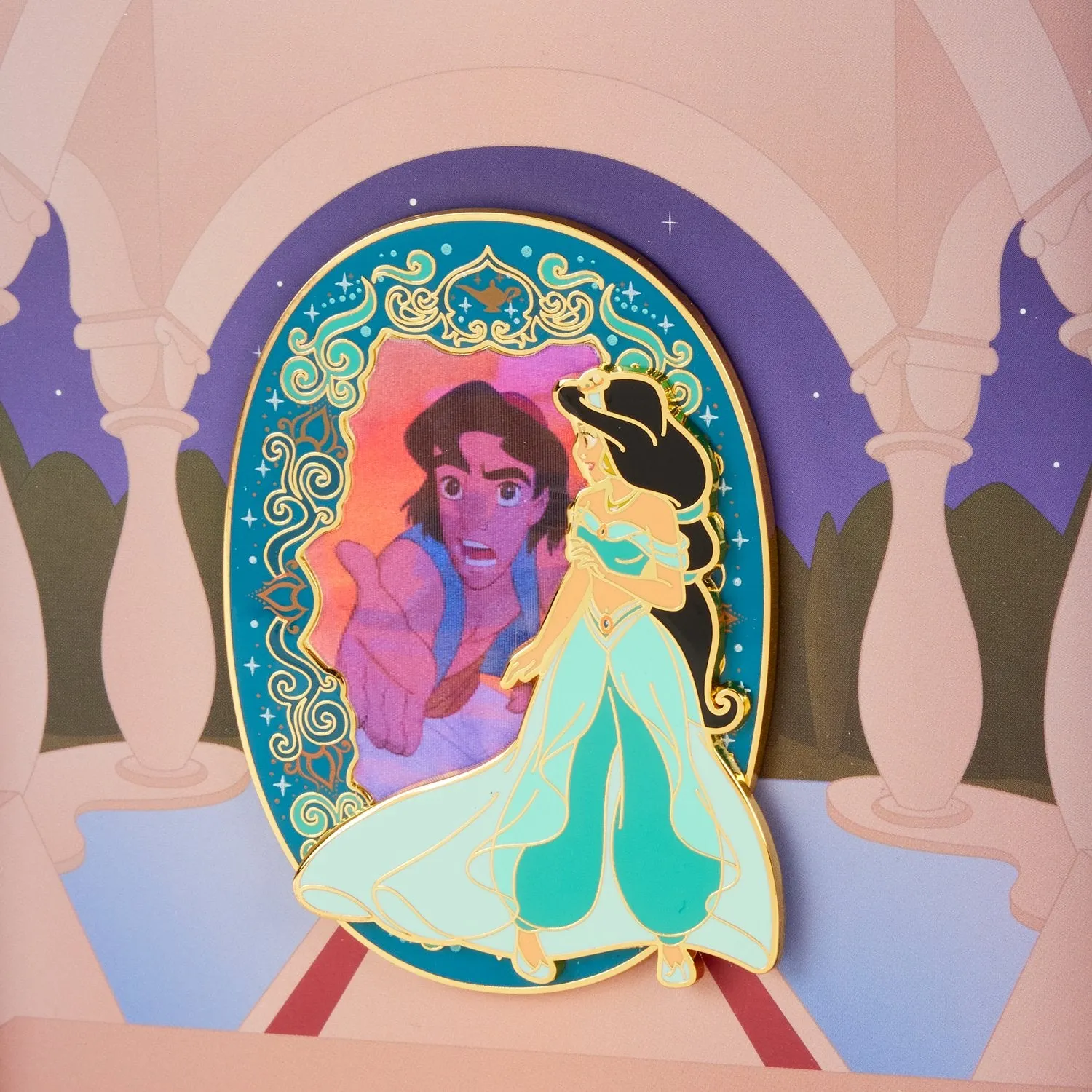 Loungefly Disney Aladdin Princess Jasmine Lenticular 3 Collector Box Pin - Preorder