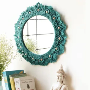 Macrame Mirror - Turquoise Color