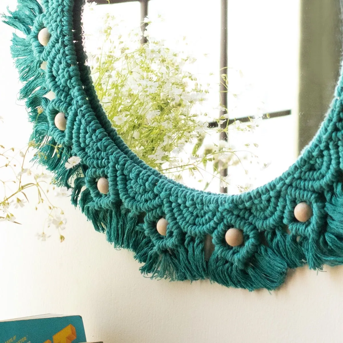 Macrame Mirror - Turquoise Color