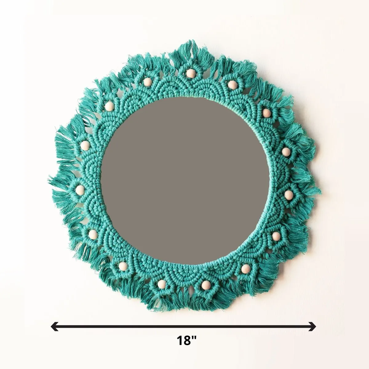 Macrame Mirror - Turquoise Color