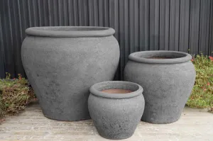 Matte Black Garden Pots - Stylish Black Container Planters with Modern Finish (set of 3)