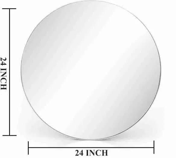 MERKEZI ART ME05 Wall Mirror for Bathroom, Living Room, Bedroom, Makeup Room (24 x 24 Inch, Simple Mirror)
