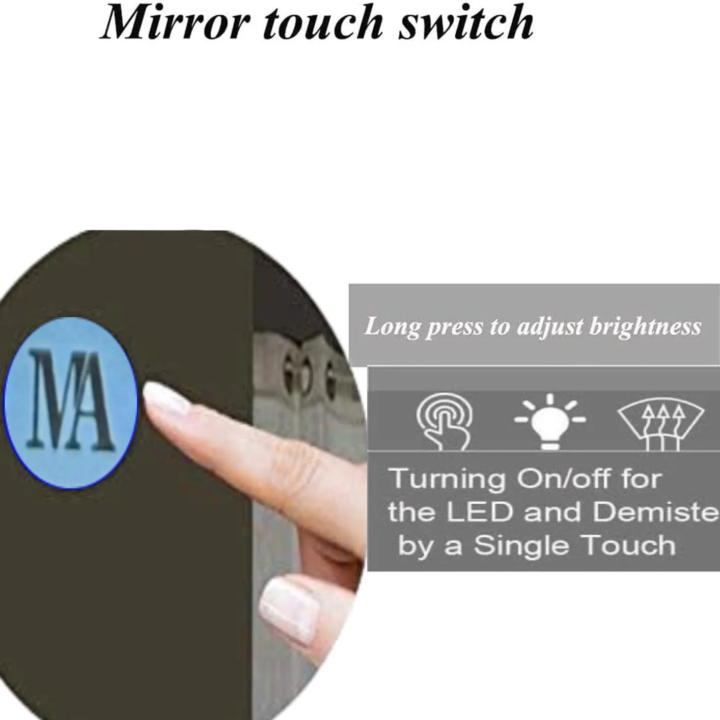 MERKEZI ART Oval Shape Inbuild Led Lights Decorative Wall Mirror for Bathroom, Living Room, Bedroom, Vanity Mirrors, Makeup 24 x 18 Inch (MB01)