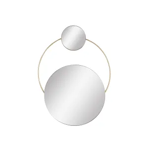 Metal 33"H Wall Mirror, Gold,Wb