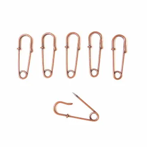 Metal Laundry Pin Style Pins in Antique Copper Finish (Set of 6)