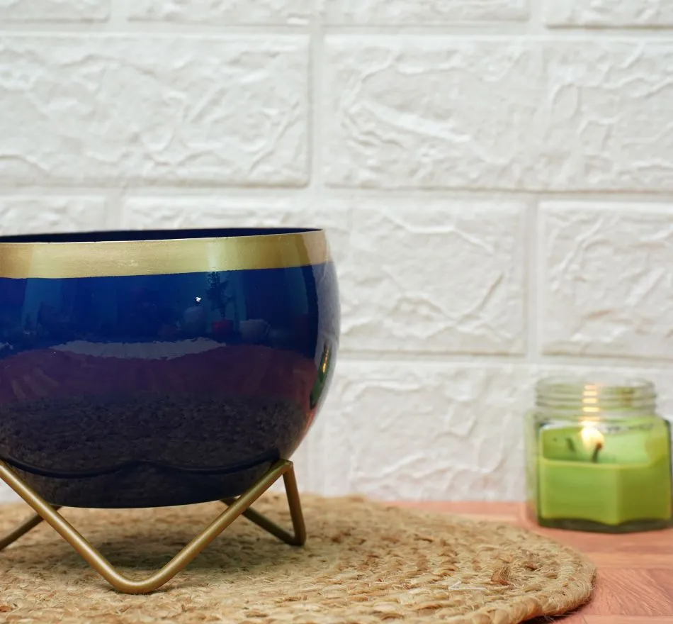 Metal Planters For Living Room | Blue Golden
