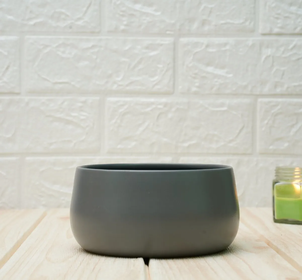 Metal Planters For Living Room (Grey, Pack of 2)