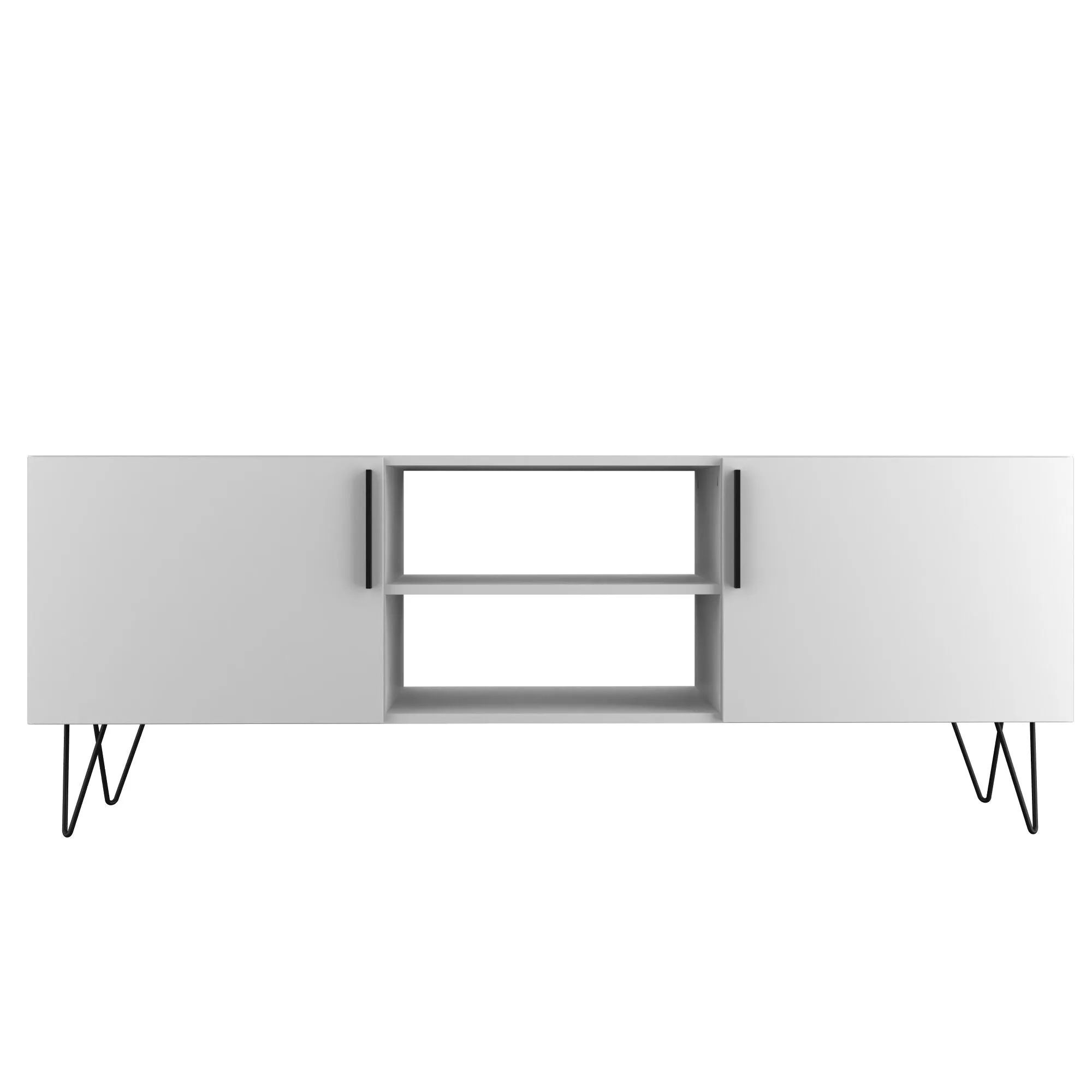 Mid-Century - Modern Nolita 63" TV Stand with 6 Shelves in White