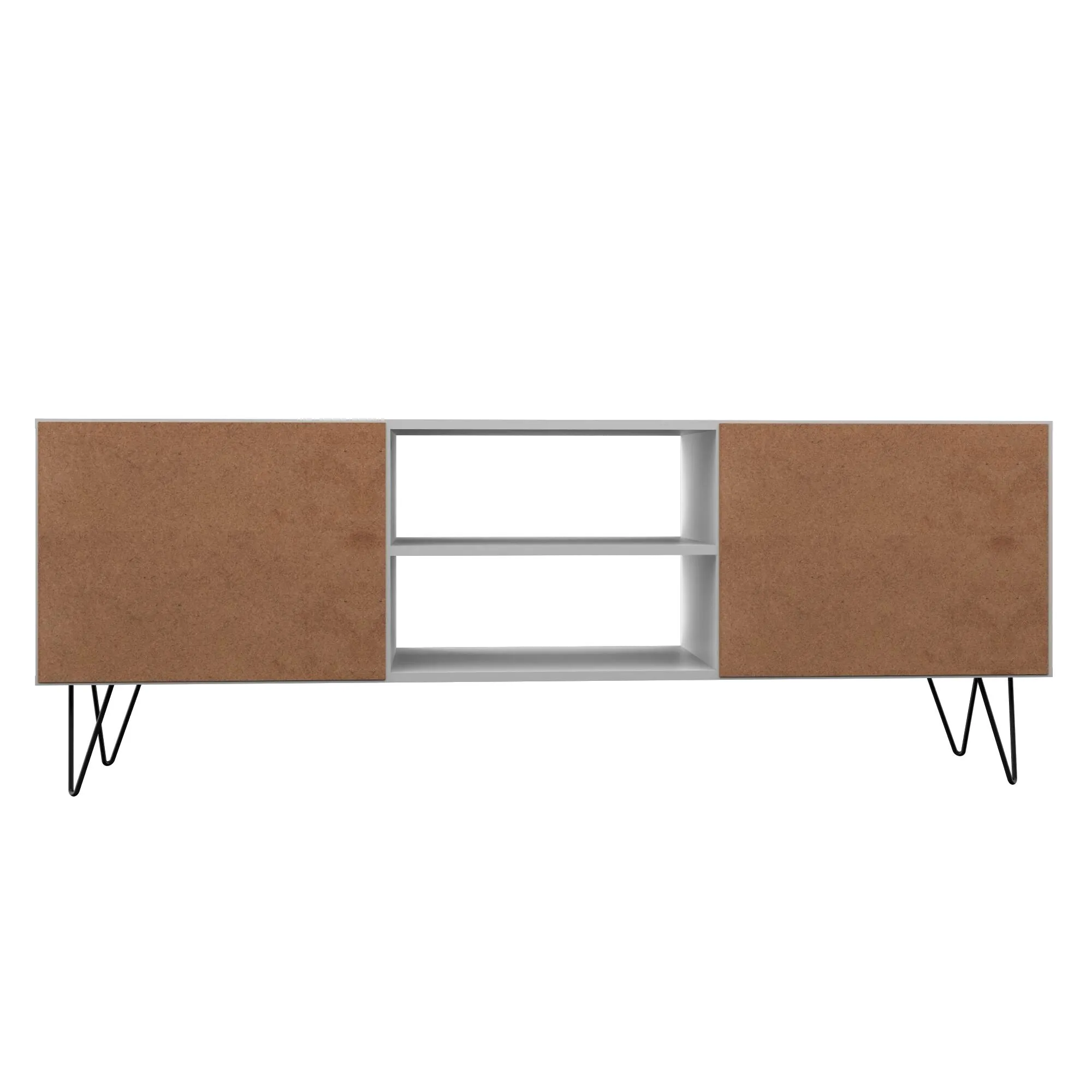 Mid-Century - Modern Nolita 63" TV Stand with 6 Shelves in White