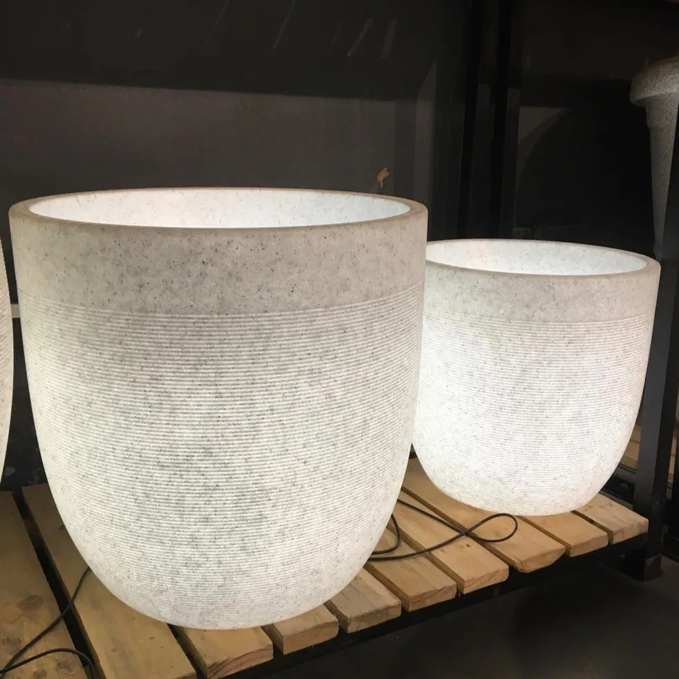 Milano Short Planter With/Without Illumination For Indoor Or Outdoor By Harshdeep - 1 Pc