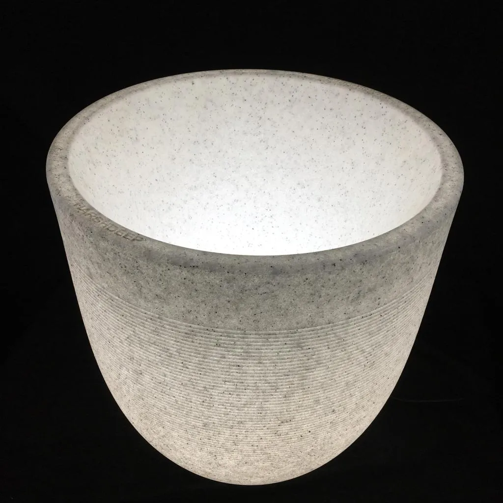 Milano Short Planter With/Without Illumination For Indoor Or Outdoor By Harshdeep - 1 Pc