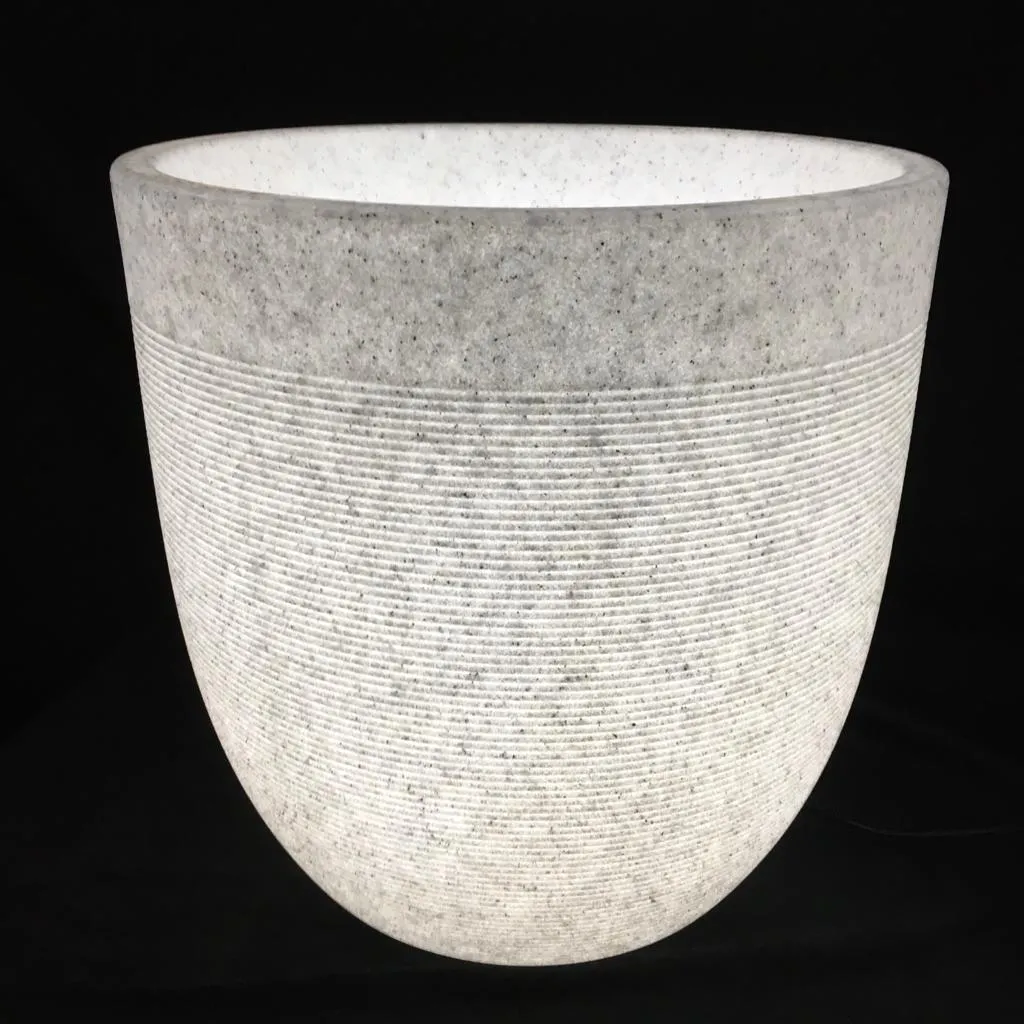 Milano Short Planter With/Without Illumination For Indoor Or Outdoor By Harshdeep - 1 Pc