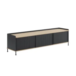muuto | enfold sideboard low long | anthracite black   oiled oak