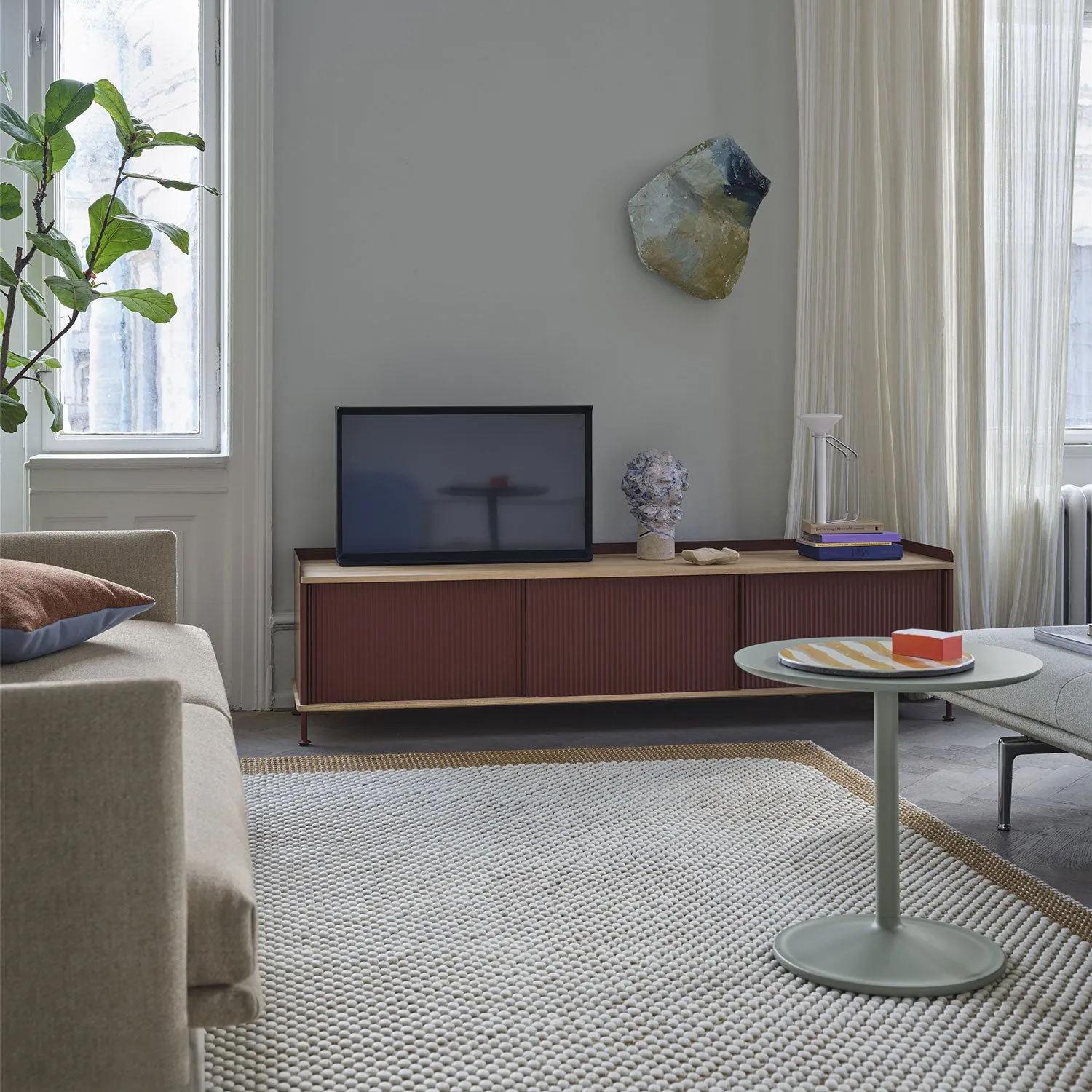 muuto | enfold sideboard low long | anthracite black   oiled oak