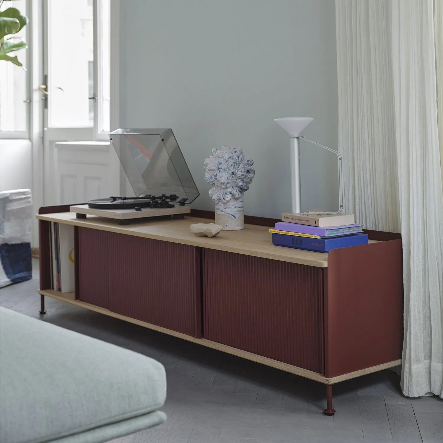 muuto | enfold sideboard low long | anthracite black   oiled oak