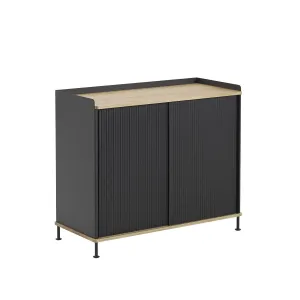 muuto | enfold sideboard tall | anthracite black   lacquered oak
