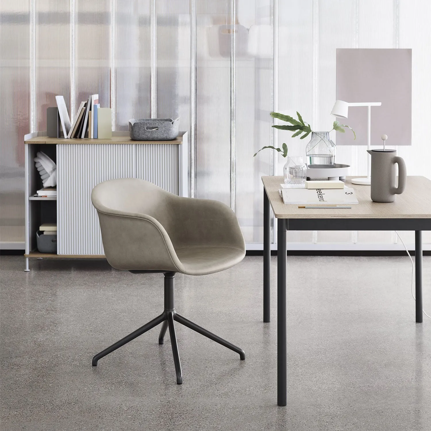 muuto | enfold sideboard tall | anthracite black   lacquered oak