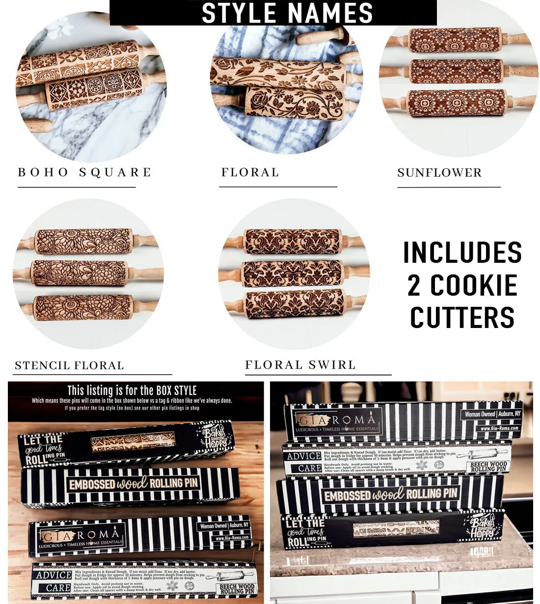 New Rolling Pins - Box Style