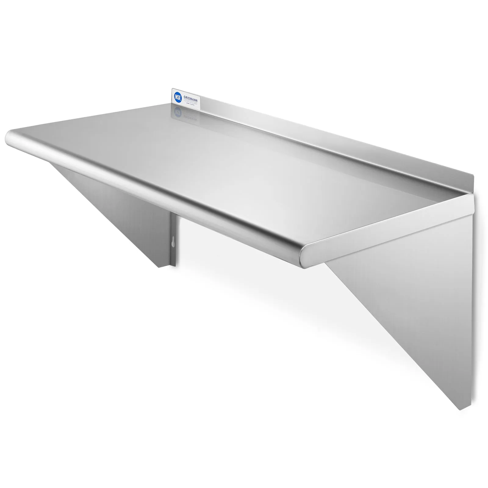 NSF Stainless Steel Wall-Mount Shelf 16 Gauge