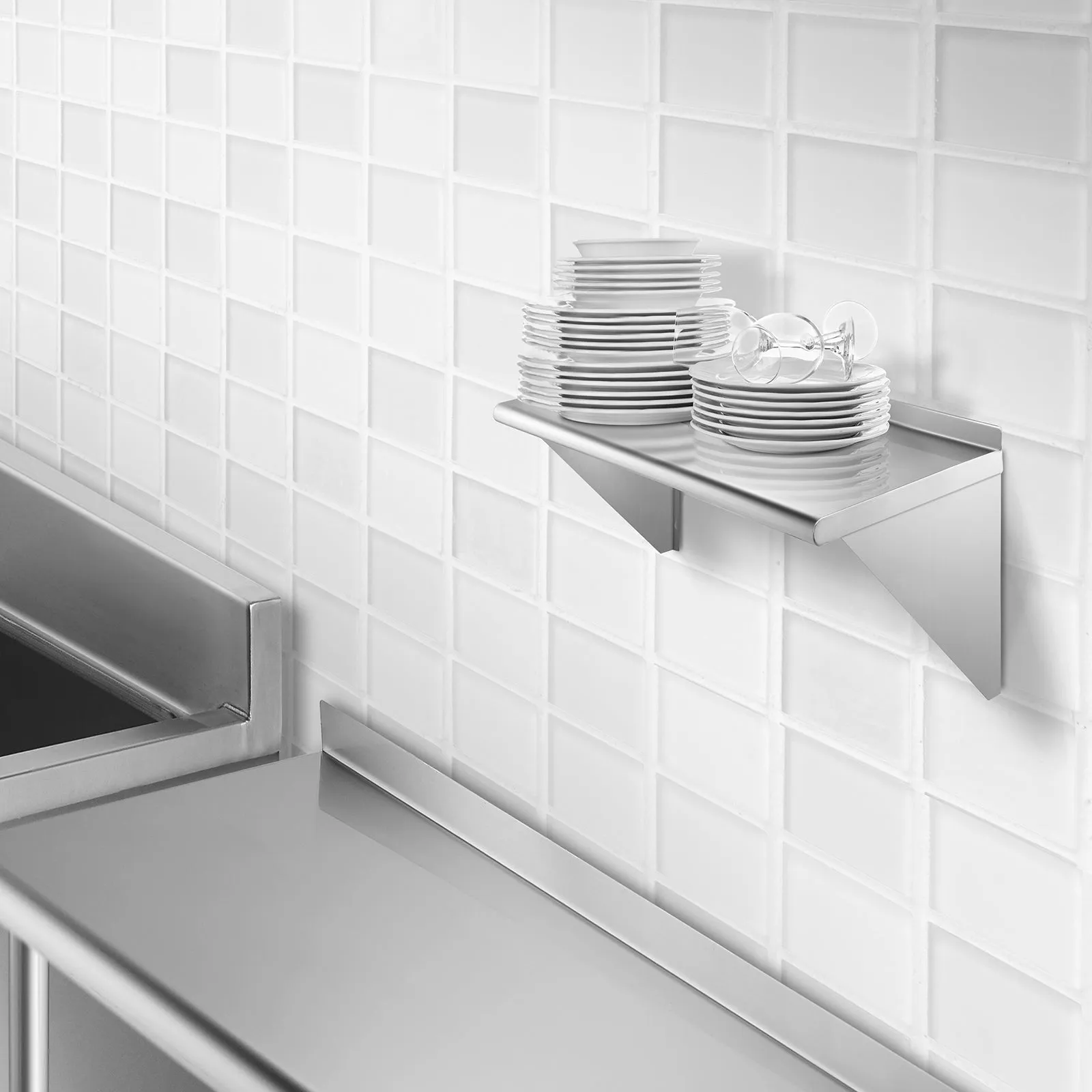 NSF Stainless Steel Wall-Mount Shelf 16 Gauge