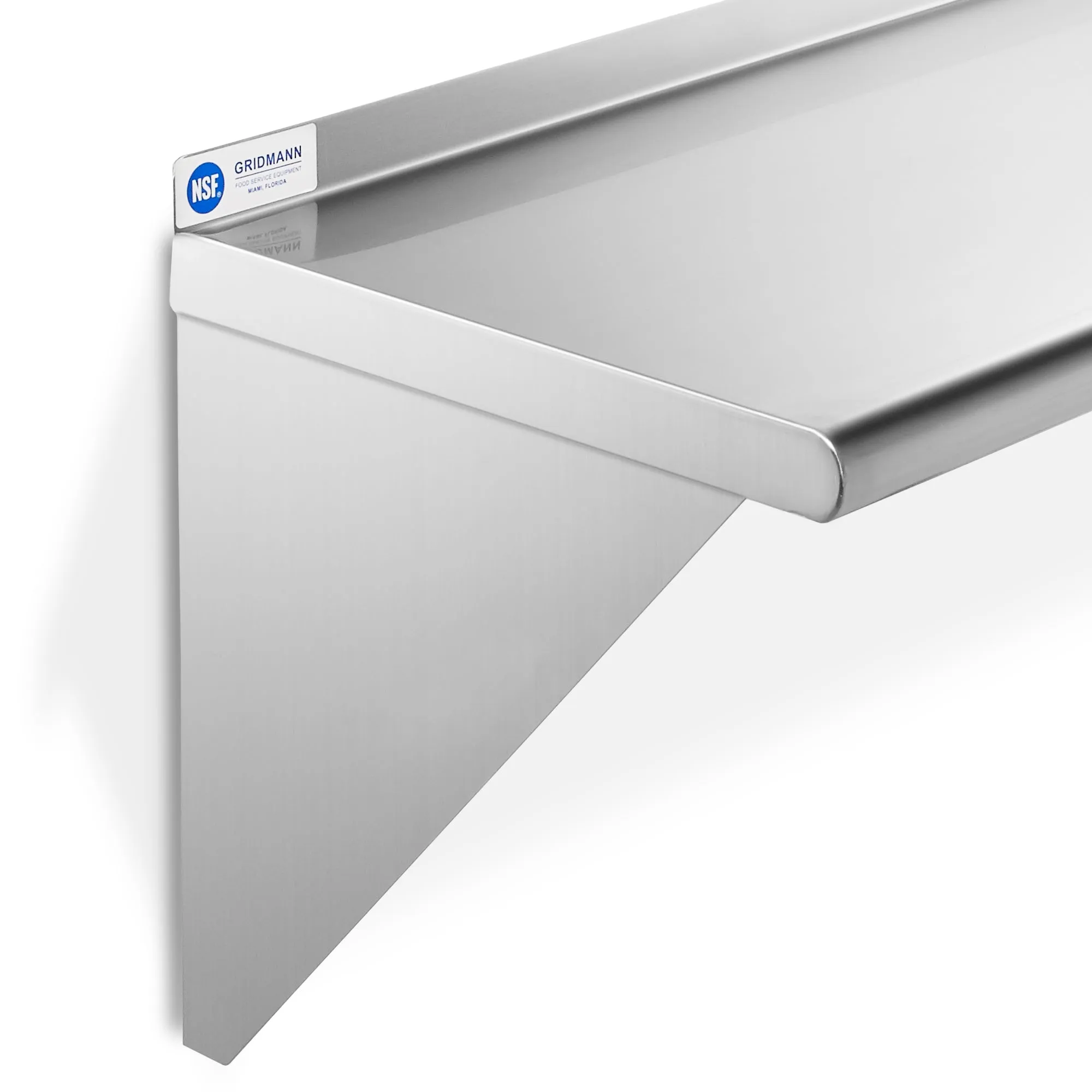 NSF Stainless Steel Wall-Mount Shelf 16 Gauge