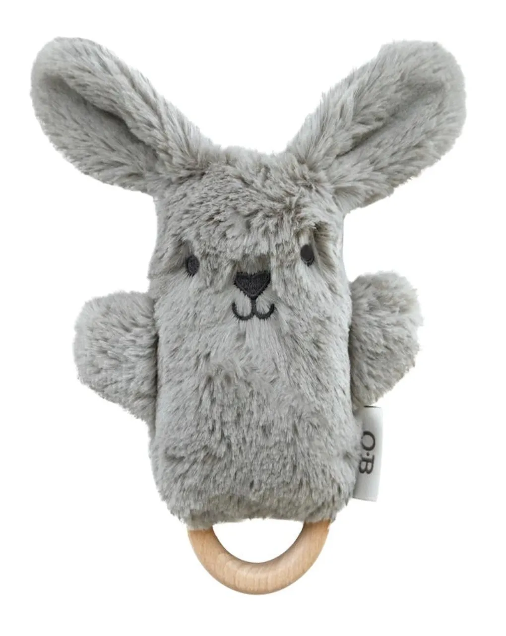OB Designs Wooden Teether | Baby Rattle & Teething Ring | Bodhi Bunny