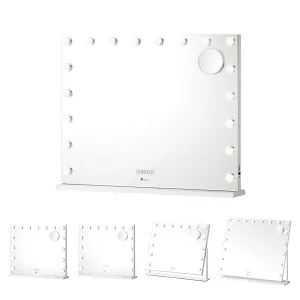 Oikiture Hollywood Mirrors Makeup Magnifying Mirror Bluetooth with LED Lights