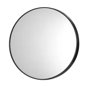 Oikiture Wall Mirrors Round Large Makeup Mirror Vanity Home Decro 90cm Black