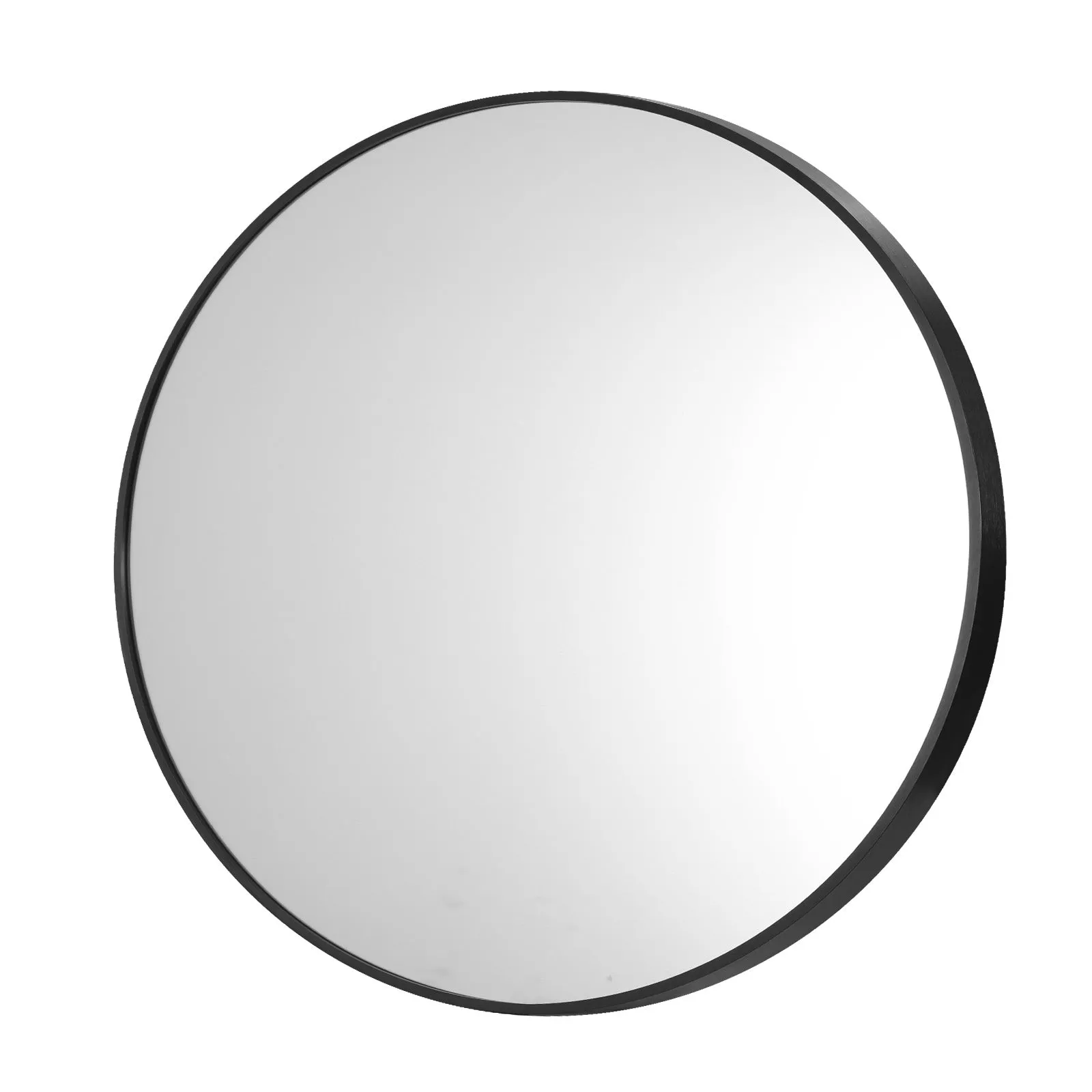 Oikiture Wall Mirrors Round Large Makeup Mirror Vanity Home Decro 90cm Black