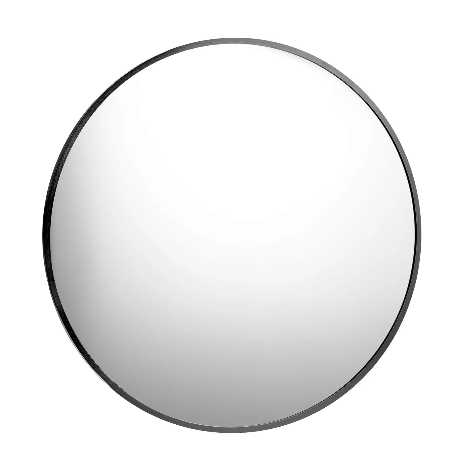Oikiture Wall Mirrors Round Makeup Mirror Vanity Home Decro 50cm Black Bedroom