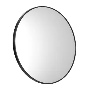 Oikiture Wall Mirrors Round Makeup Mirror Vanity Home Decro 50cm Black Bedroom