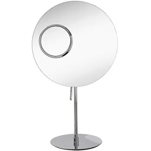 Oversize Makeup Mirror Dual Magnification 1x & 5X | Large Round Magnified Vanity Table Top