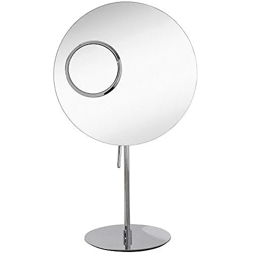 Oversize Makeup Mirror Dual Magnification 1x & 5X | Large Round Magnified Vanity Table Top