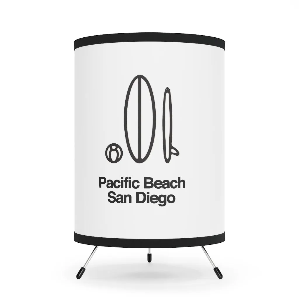 Pacific Beach Tripod Lamp with High-Res Printed Shade, US\CA plug