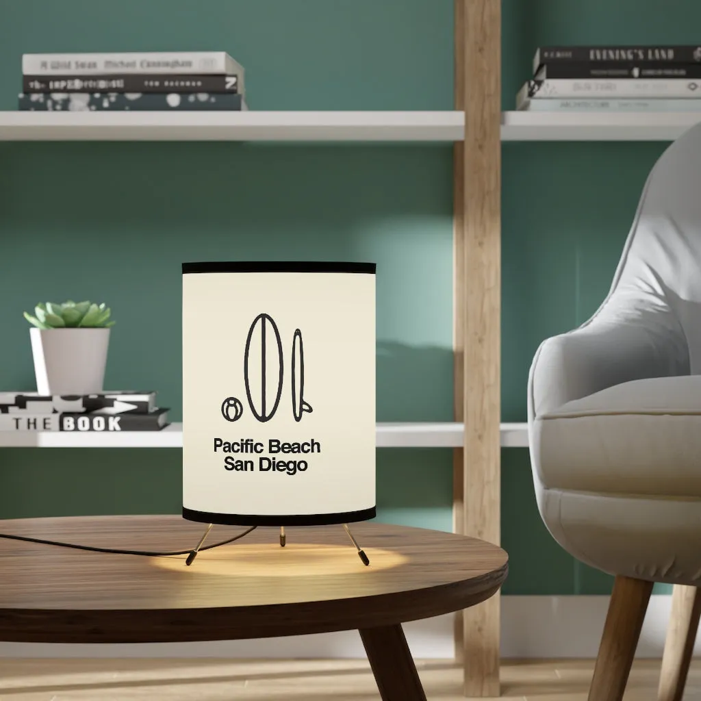 Pacific Beach Tripod Lamp with High-Res Printed Shade, US\CA plug