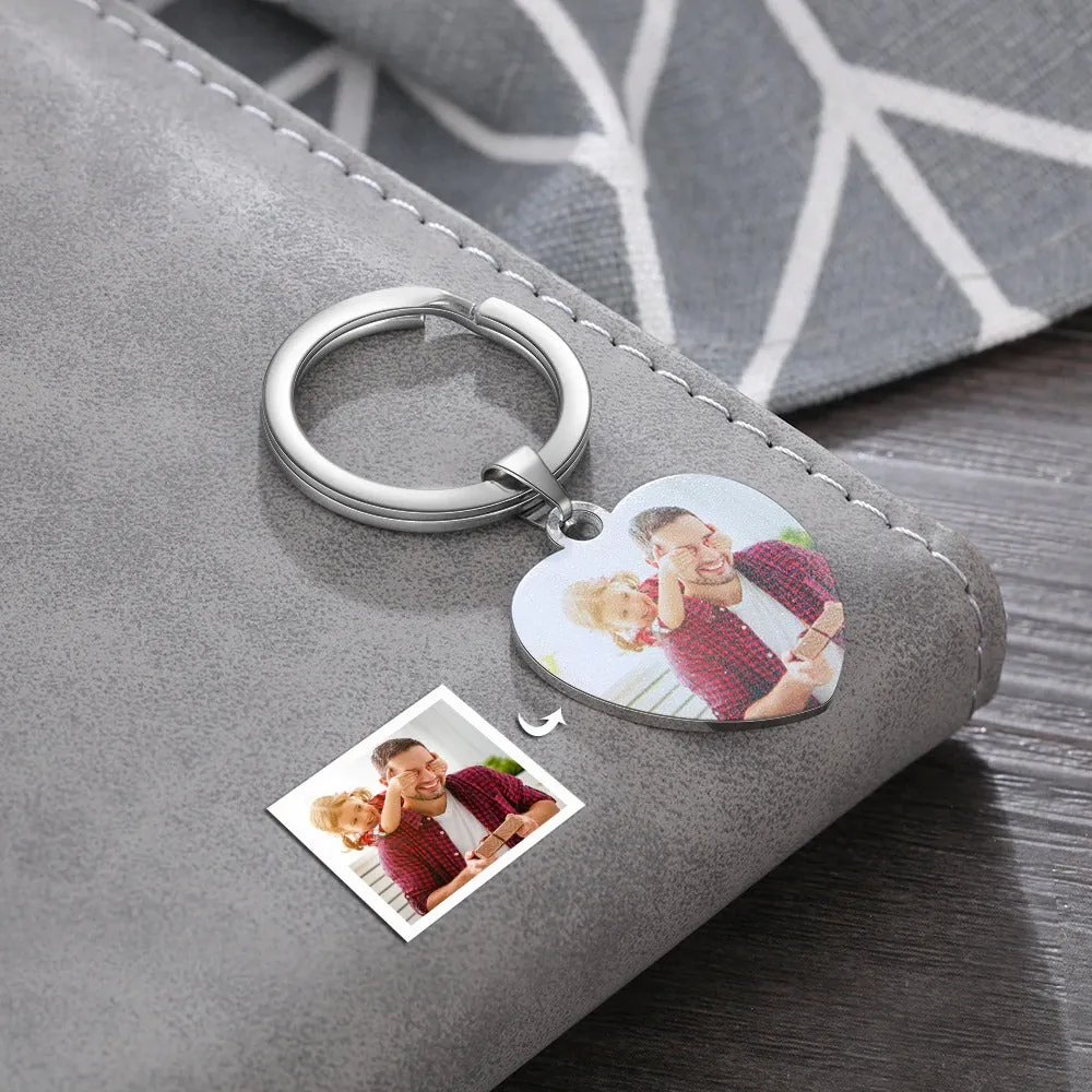 Personalized Cordate Photo keychains