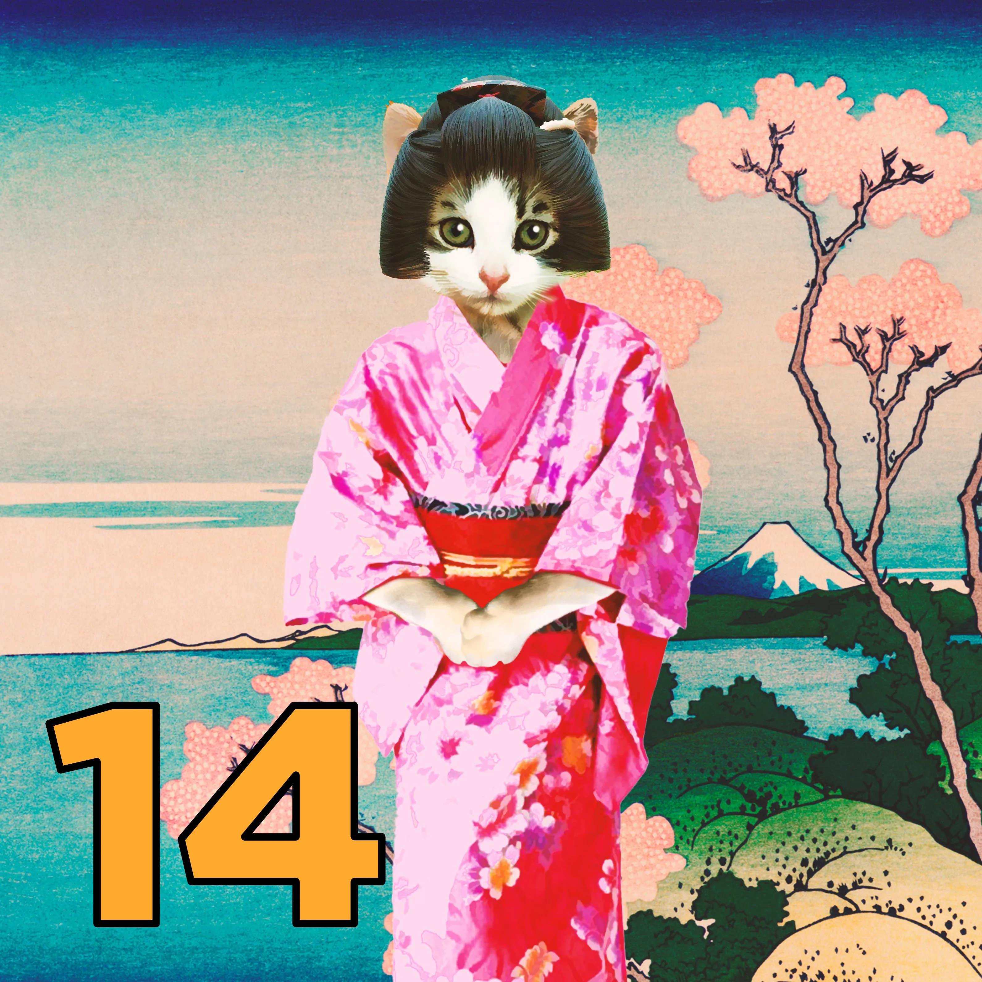 Personalized Japanese Cat Magnets