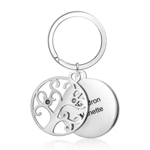 Personalized Tree of Life Keychains With 2 Names