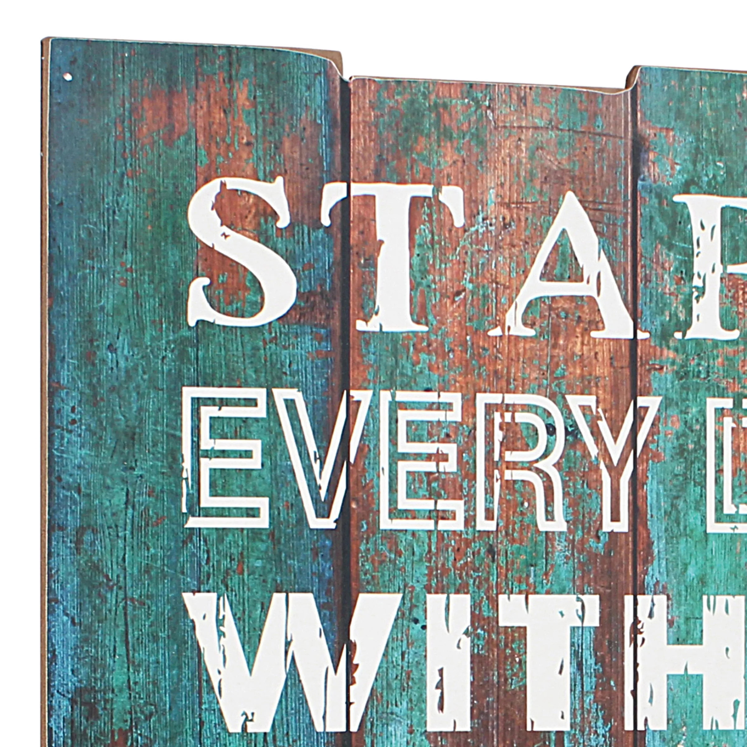 "Grateful Heart" Wood Wall Art with Hooks