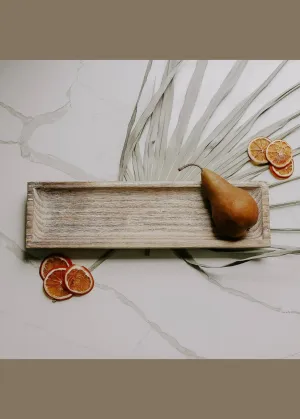 Rectangular Rustic Wood Decorative Tray