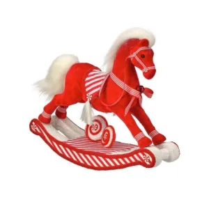 Regency International 16" Fabric Styro Peppermint Rocking Horse