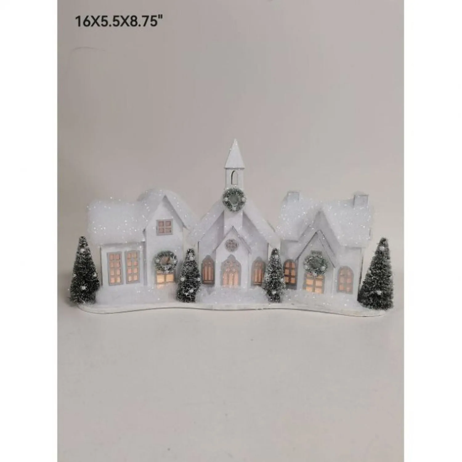 Regency International 16"LED/Battery/Timer Cardboard Snowy Village
