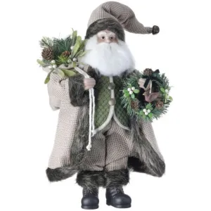 Regency International 18'' Standing Forest Santa with Bag And Wreath