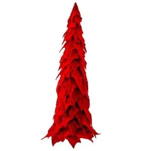 Regency International 27" Velvet Poinsettia Leaf Cone Tree