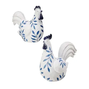 Regency International Resin Leaf Design Rooster/Hen 6.5-6.75", S/2 Assortment