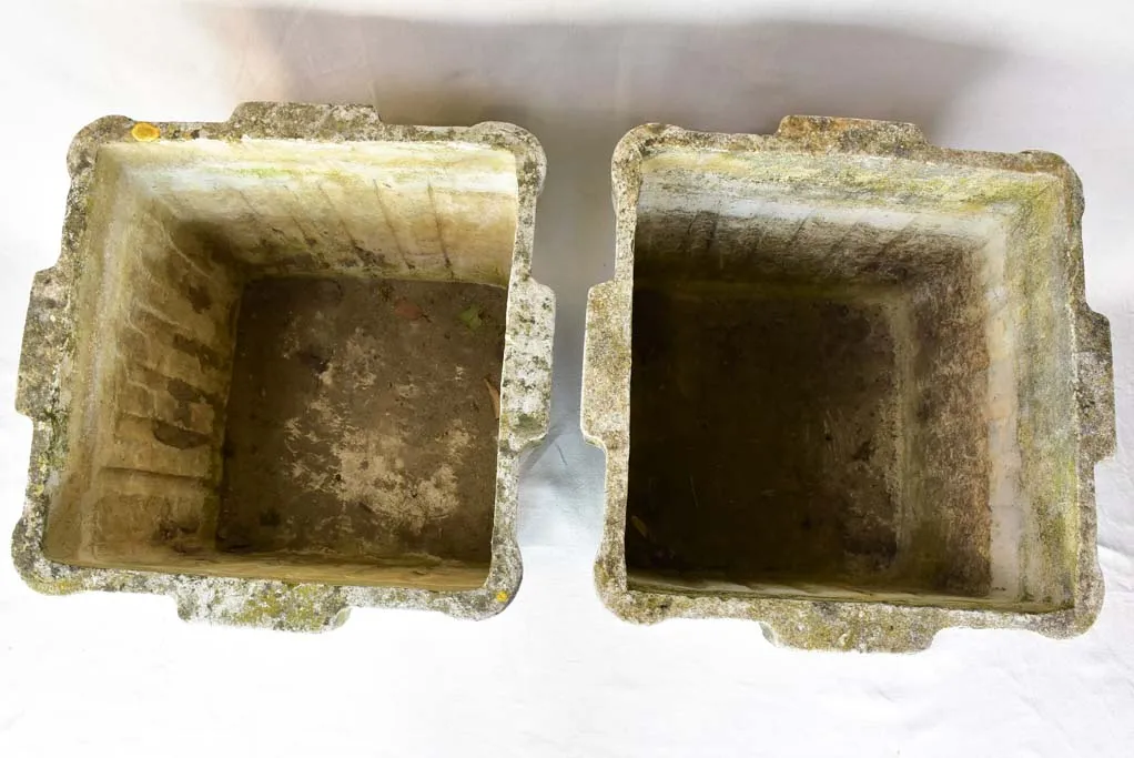 RESERVED AM Pair of large square Willy Guhl garden planters 23¾"