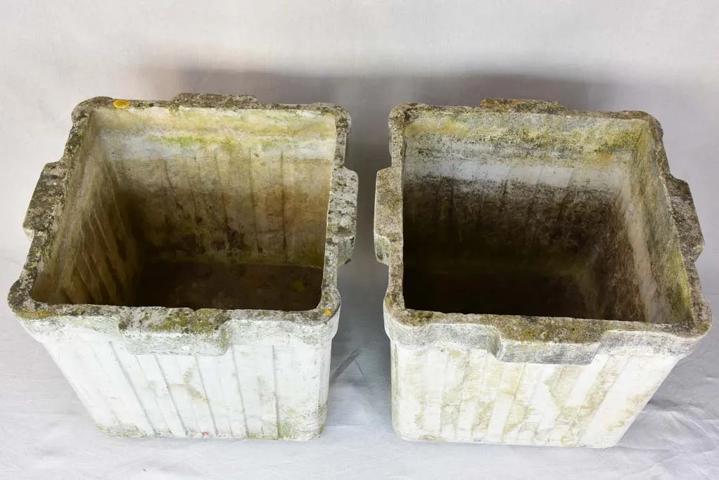 RESERVED AM Pair of large square Willy Guhl garden planters 23¾"